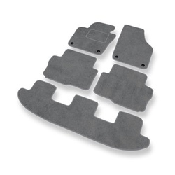 Tapis de Sol Velours adapté pour Volkswagen Sharan II Van (2010-2022) - Premium tapis de voiture - gris