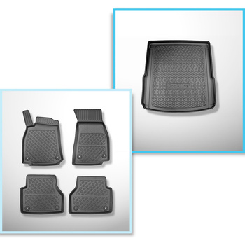 Kit tapis de coffre et tapis de voiture TPE pour: Audi A6 C8 4H Avant (09.2018-.