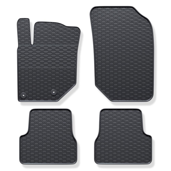 Tapis de sol en caoutchouc adapté pour Peugeot 208 II Hayon (2019-....) - tapis de voiture - noir - 4 pcs.