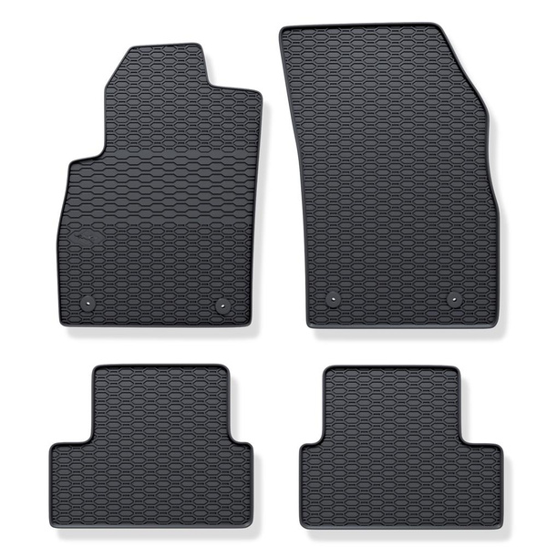 Tapis de sol en caoutchouc adapté pour Chevrolet Cruze Hayon, Break, Berline (2008-2014) - tapis de voiture - noir - 4 pcs.