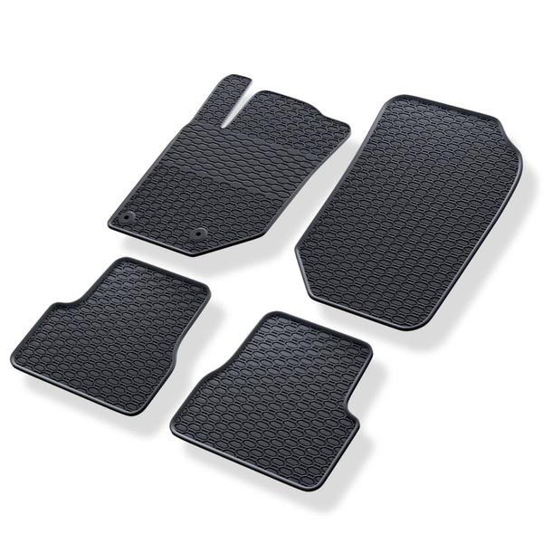 Tapis de sol en caoutchouc adapté pour Peugeot 208 II Hayon (2019-....) - tapis de voiture - noir - 4 pcs.
