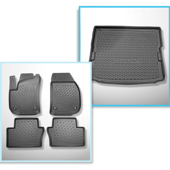 Kit tapis de coffre et tapis de voiture TPE PREMIUM pour: Opel Zafira B Monospac