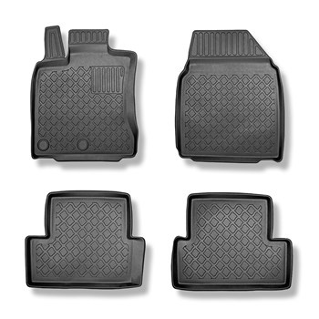 Tapis de sol en TPE adapté pour Nissan Qashqai I Crossover (12.2015-10.2022) - tapis de voiture - noir