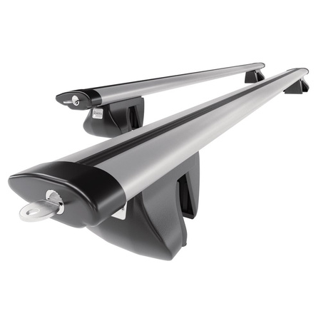 Barres de toit en aluminium adapté pour Mitsubishi Challenger SUV (2016-....) - Porte-Bagages de Voiture argent - rails intégrés