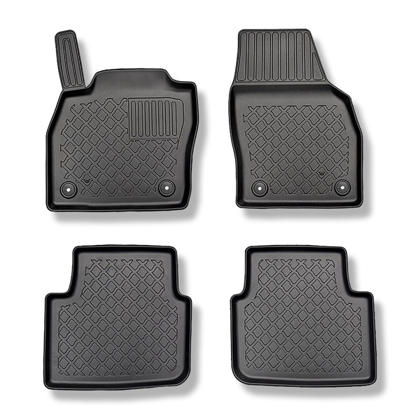 Tapis de sol en TPE adapté pour Skoda Kamiq Crossover (09.2019-....) - tapis de voiture - noir