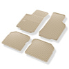 Tapis de sol en caoutchouc adapté pour Volkswagen Bora I Berline, SW (1997-2005) - tapis de voiture - beige - 4 pcs.