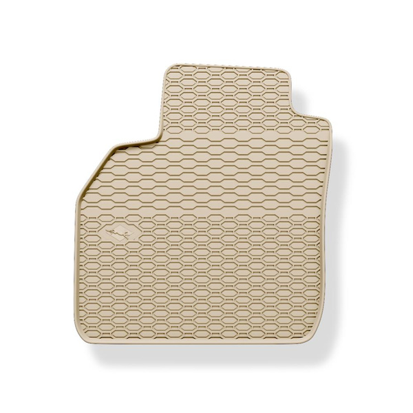 Tapis de sol en caoutchouc adapté pour Renault Scenic II Monospace (2003-2009) - tapis de voiture - beige - 3 pcs.