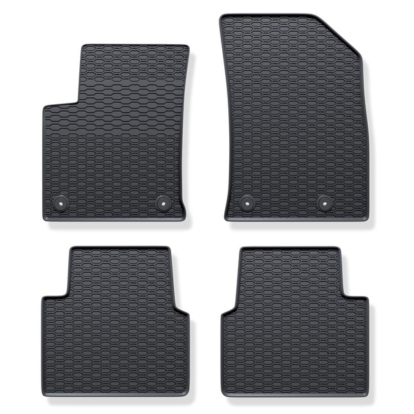 Tapis de sol en caoutchouc adapté pour Opel Crossland X SUV (2017-2021) - tapis de voiture - noir - 4 pcs.