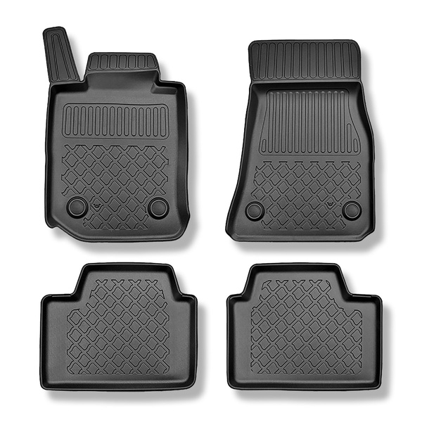 Tapis de sol en TPE adapté pour BMW 3 G20, G21, G80 Touring, Berline (03.2019-....) - aussi pour la version hybride - tapis de voiture - noir