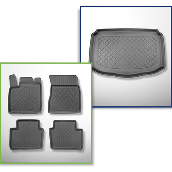 Kit tapis de coffre et tapis de voiture TPE pour: Nissan Qashqai III Mild Hybrid