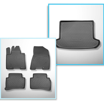 Kit tapis de coffre et tapis de voiture TPE PREMIUM pour: Kia Sportage IV SUV (01.2016-12.2021)