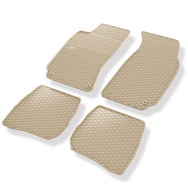 Tapis de sol en caoutchouc adapté pour Volkswagen Passat B5 Berline, SW (1996-2005) - tapis de voiture - beige - 4 pcs.
