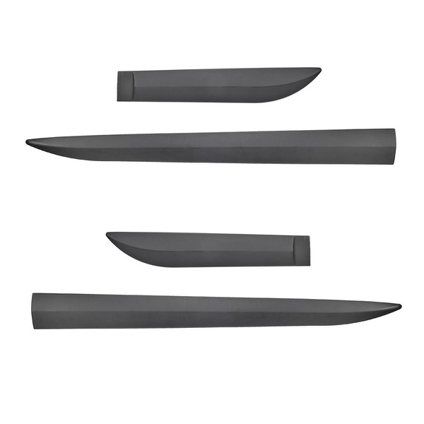 Plaques noires latérales de voiture Mitsubishi Outlander II SUV (2006-2013) - (longueur des protections: 935mm; 620mm)