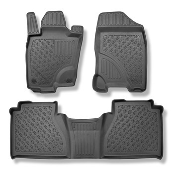 Tapis de sol en TPE adapté pour Mercedes-Benz Classe X 470 Pick-Up (12.2015-10.2022) - sans extincteur de la part du passager - tapis de voiture - noir