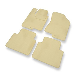 Tapis de Sol Velours adapté pour Kia Optima II Berline (2005-2010) - Premium tapis de voiture - beige