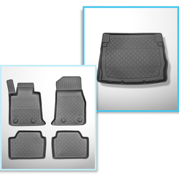 Kit tapis de coffre et tapis de voiture TPE pour: BMW 1 F21 Hayon (09.2012-06.20