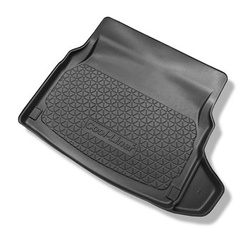 Tapis de coffre adapté pour Mercedes-Benz Classe C W205 Berline (03.2014-11.2020) - bac de coffre - protection de coffre voiture - sièges arrière rabattables (divisés) ; cavité droite amovible dans les modèles avec filet latéral