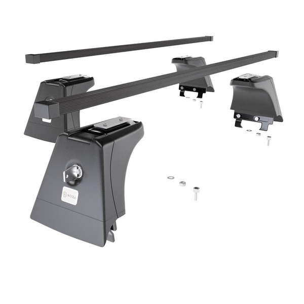 Barres de toit en acier adapté pour Opel Signum Hayon (2003-2008) - Porte-Bagages de Voiture noir - points de montage - (suivant le modèle de voiture ils peuvent se situer à différents endroits)