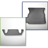 Kit tapis de coffre et tapis de voiture TPE pour: Tesla Model X SUV (01.2021-....) - 6 posti;III rangée;derrière 2ème rangée de sièges (3me rangée abaissée)