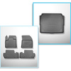 Kit tapis de coffre et tapis de voiture TPE pour: Peugeot 3008 II SUV (11.2016-11.2023) - coffre inférieur avec une préparation sous le plancher amovible;sous / sans plancher de coffre amovible (Flex Floor);pas pour les versions hybride;con Hi-Fi-System F