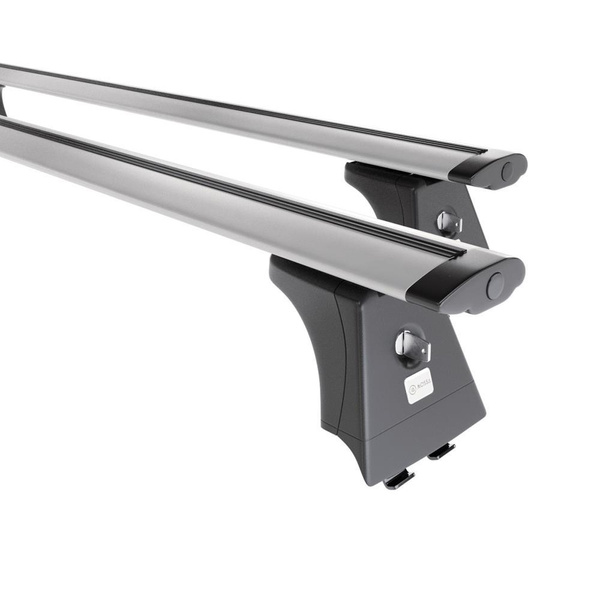 Barres de toit en aluminium adapté pour Renault Megane mk II Berline (2002-2009) - Porte-Bagages de Voiture argent - points de montage - (suivant le modèle de voiture ils peuvent se situer à différents endroits)