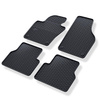 Tapis de sol en caoutchouc adapté pour Volkswagen Tiguan I SUV (2007-2015) - tapis de voiture - noir - 4 pcs.