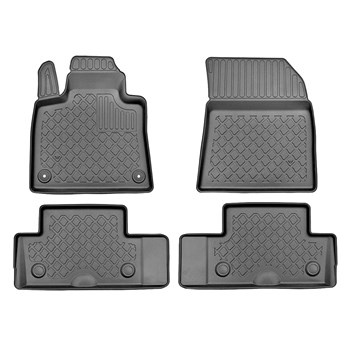 Tapis de sol en TPE adapté pour Citroen C4 Picasso II Monospace (07.2013-11.2020) - sans la troisième rangée de sièges - tapis de voiture - noir