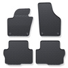 Tapis de sol en caoutchouc adapté pour Volkswagen Sharan II Van (2010-2022) - tapis de voiture - noir - 4 pcs.