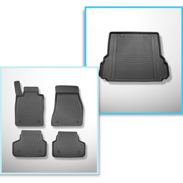Kit tapis de coffre et tapis de voiture TPE pour: BMW 5 G31 Touring (05.2017-09.2023) - X-drive;2 roues motrices;également pour les modèles avec rail de montage;non pour Plug-in Hybrid