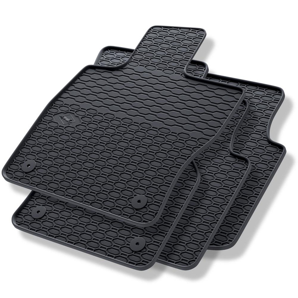 Tapis de sol en caoutchouc adapté pour Skoda Superb III (2015-2023) - tapis de voiture - noir