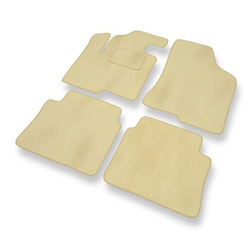 Tapis de Sol Velours adapté pour Hyundai Santa Fe II SUV (2006-2012) - Premium tapis de voiture - beige