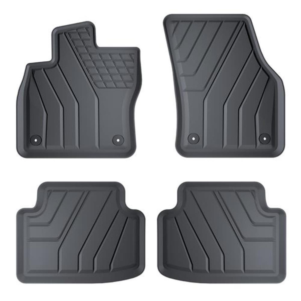 Tapis de sol en TPE adapté pour Volkswagen Tiguan II SUV (2016-2024) - tapis de voiture - noir