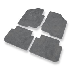 Tapis de Sol Velours adapté pour Kia Carens III Monospace (2006-2012) - Premium tapis de voiture - gris