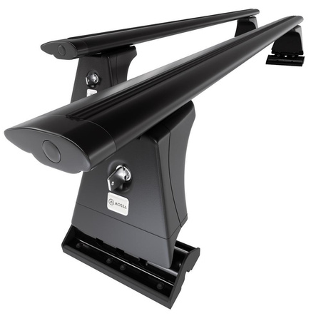 Barres de toit en aluminium adapté pour Volkswagen Multivan T7 Van (2022-....) - Porte-Bagages de Voiture noir - points de montage - (suivant le modèle de voiture ils peuvent se situer à différents endroits)