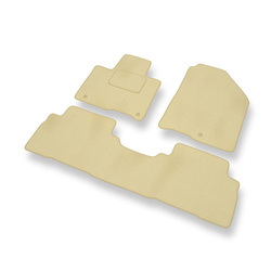 Tapis de Sol Velours adapté pour Kia Sorento III SUV (2014-2020) - Premium tapis de voiture - beige