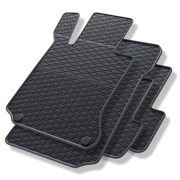Tapis de sol en caoutchouc adapté pour Mercedes-Benz Classe C W204 Break, Berline (2006-2014) - tapis de voiture - noir - 4 pcs.