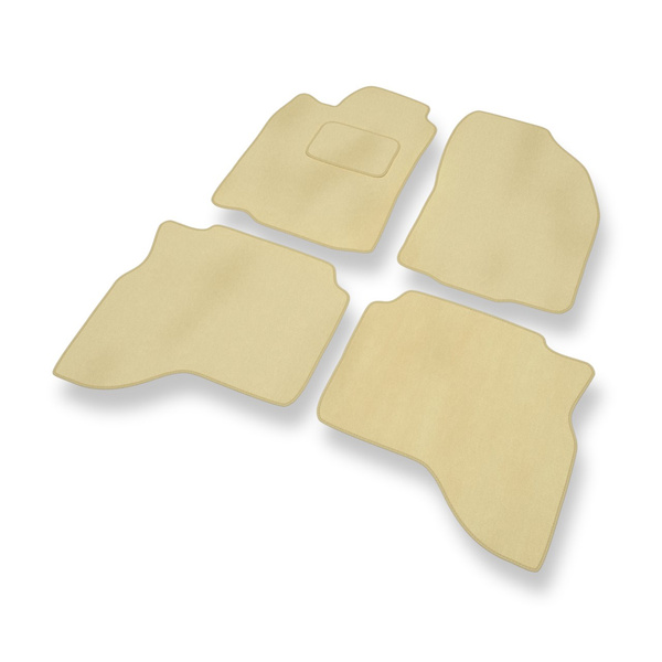 Tapis de Sol Velours adapté pour Mitsubishi Pajero Sport I SUV (1996-2008) - Premium tapis de voiture - beige