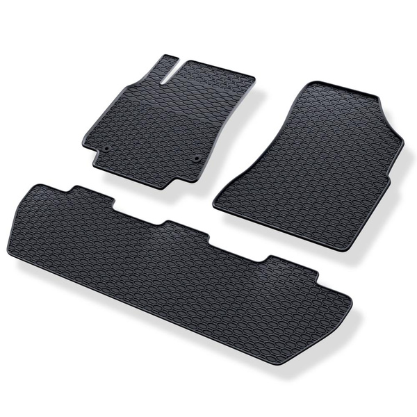 Tapis de sol en caoutchouc adapté pour Citroen Berlingo II Van (2008-2018) - tapis de voiture - noir - 3 pcs.