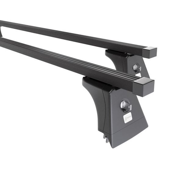 Barres de toit en acier adapté pour Opel Signum Hayon (2003-2008) - Porte-Bagages de Voiture noir - points de montage - (suivant le modèle de voiture ils peuvent se situer à différents endroits)