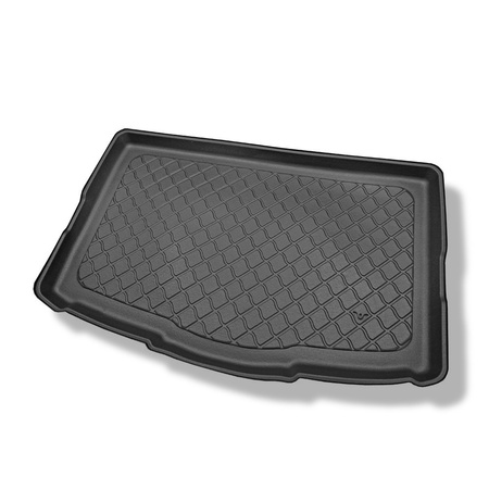 Tapis de coffre adapté pour Nissan Qashqai II J11 Crossover (02.2014-05.2021) - bac de coffre - protection de coffre voiture - coffre inférieur ; avec kit de réparation (Acenta & Tekna) & tous les modèles (Visia); avec roue de secours taille normale; sans