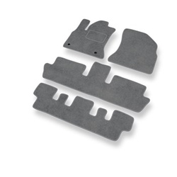 Tapis de Sol Velours adapté pour Citroen C4 Picasso I Monospace (2007-2013) - Premium tapis de voiture - gris