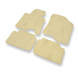 Tapis de Sol Velours adapté pour Kia Ceed II Hayon, Break (2012-2018) - Premium tapis de voiture - beige