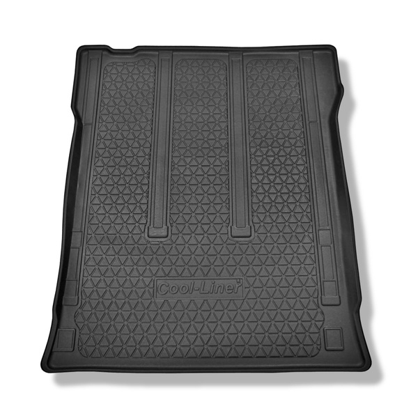Tapis de coffre adapté pour Mercedes-Benz eVito Tourer (10.2020-....) - bac de coffre - protection de coffre voiture - pour l'espace derriere 2e rangée de sieges (3e rangée dans la voiture ou enlevée); version longue (empattement 3.200 mm; longueur de l’a