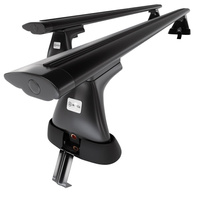 Barres de toit en aluminium adapté pour Alfa Romeo 166 Berline (2004-2007) - Porte-Bagages de Voiture noir - toit normal