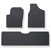 Tapis de sol en caoutchouc adapté pour Volkswagen Sharan I (1995-2010) - tapis de voiture - noir