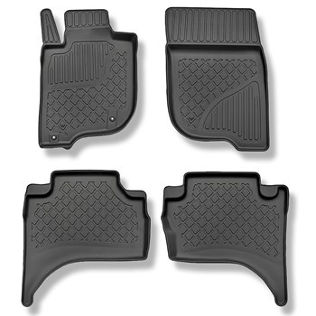 Tapis de sol en TPE adapté pour Mitsubishi L200 Pick-Up (06.2015-....) - tapis de voiture - noir