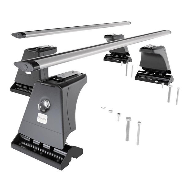 Barres de toit en aluminium adapté pour Subaru Outback mk IV Break (2010-2013) - Porte-Bagages de Voiture argent - points de montage - (suivant le modèle de voiture ils peuvent se situer à différents endroits)