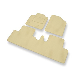Tapis de Sol Velours adapté pour Toyota Avensis Verso II Monospace (2003-2008) - Premium tapis de voiture - beige