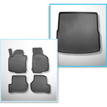 Kit tapis de coffre et tapis de voiture TPE pour: Volkswagen Golf VI 5K SW (09.2