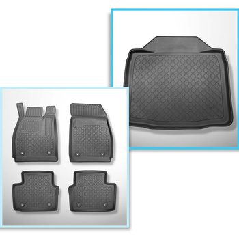 Kit tapis de coffre et tapis de voiture TPE pour: Opel Insignia A Berline (2008-
